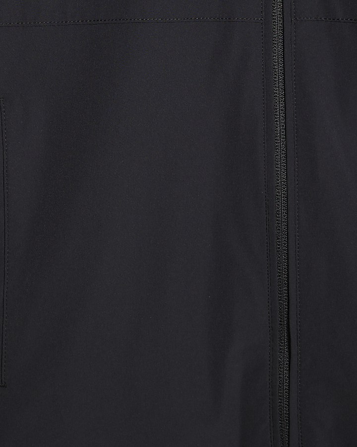 Black Muscle Fit Funnel Jacket