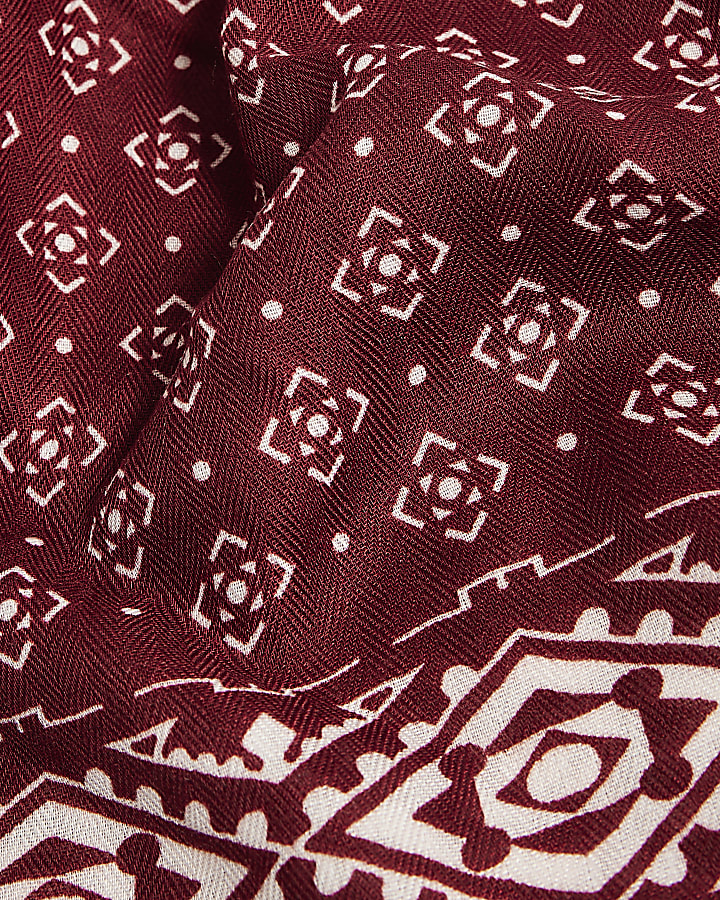 Burgundy Print Bandana