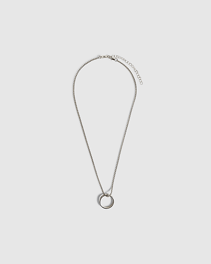 Silver Roman Numerals Ring Necklace