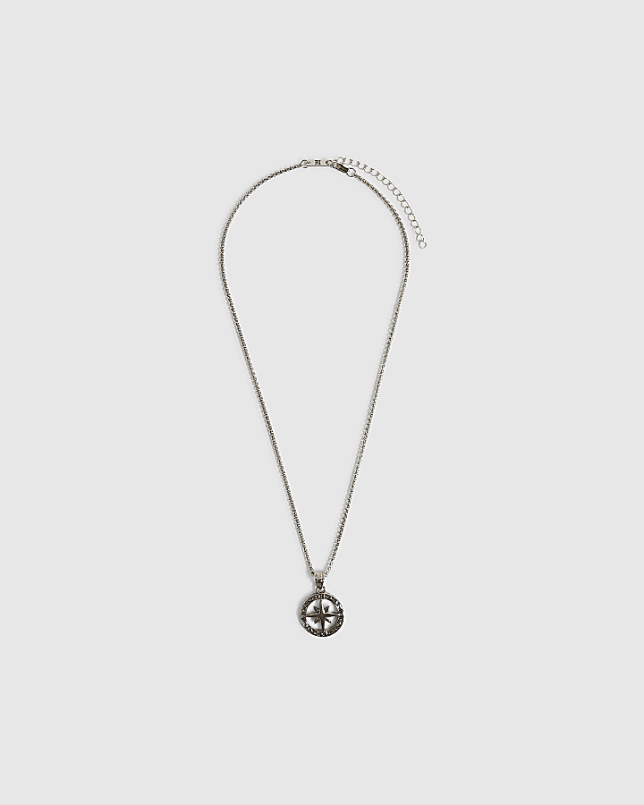 Silver Compass Necklace