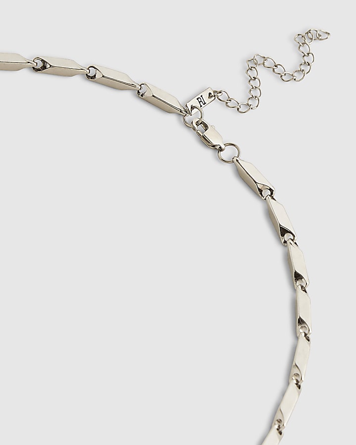 Silver Chevron Link Necklace