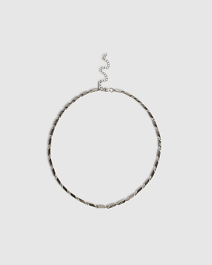 Silver Chevron Link Necklace