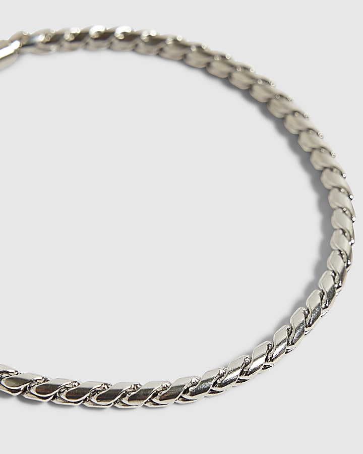 Silver Stainless Steel Box Bracelet