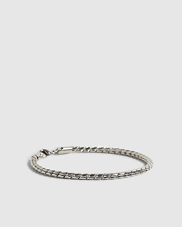Silver Stainless Steel Box Bracelet