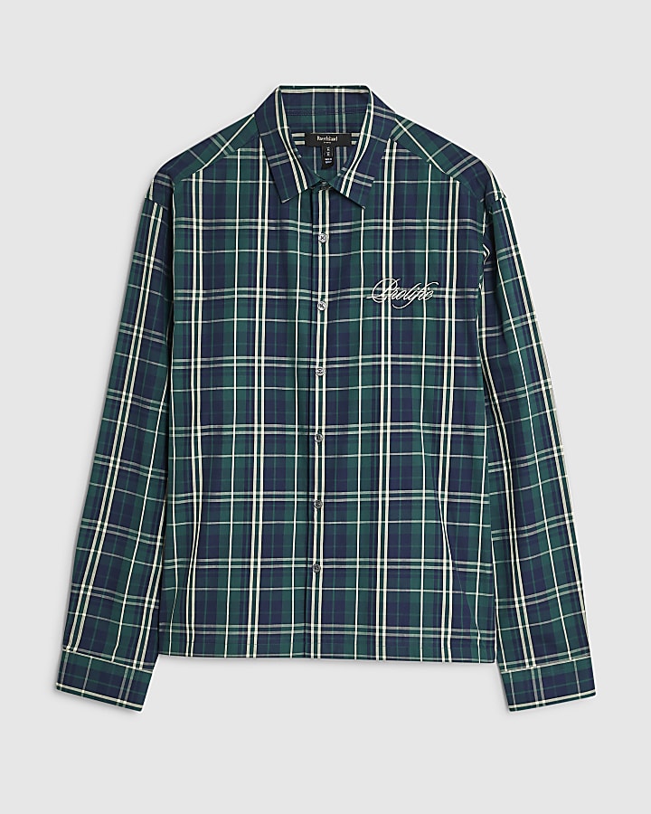Green Regular Fit Cotton Check Prolific Shirt