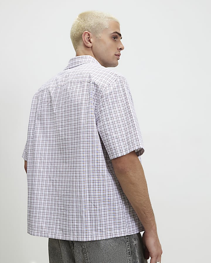 Brown Boxy Fit Check Chicago Shirt