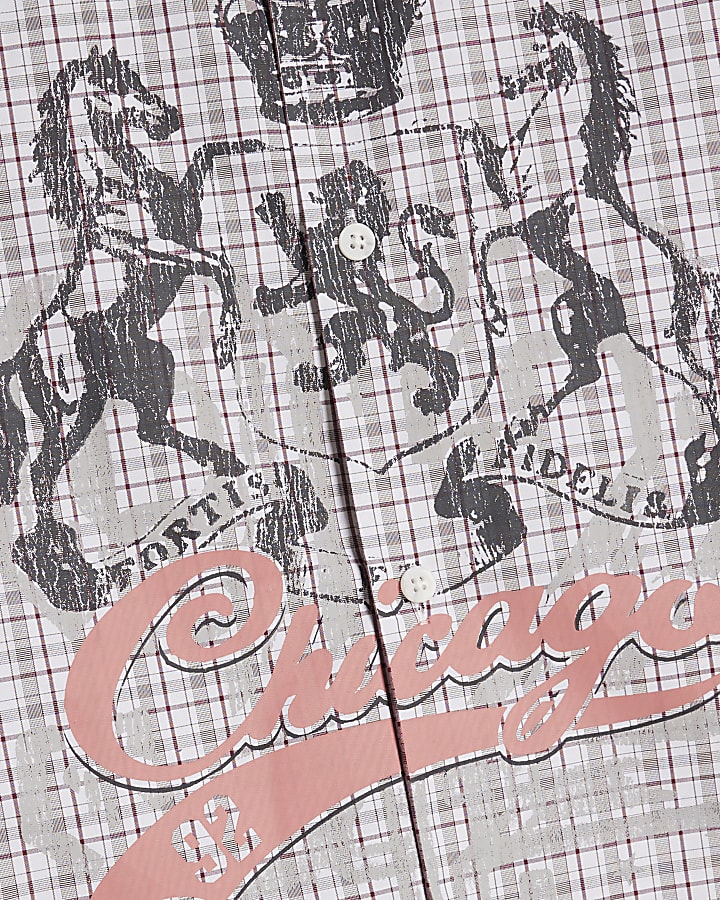 Brown Boxy Fit Check Chicago Shirt