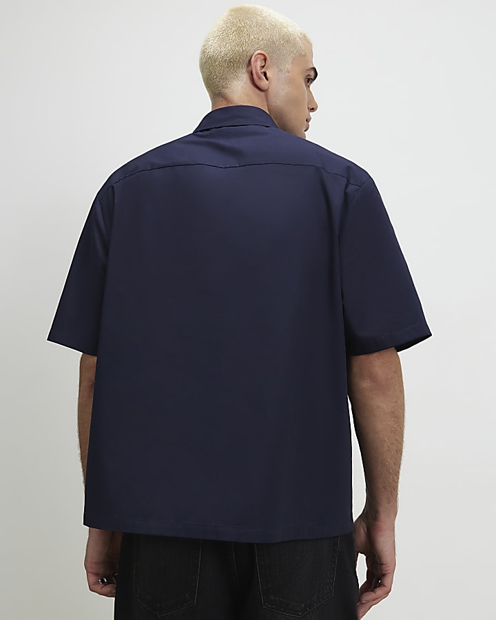 Navy Boxy Fit Sanctaire Shirt