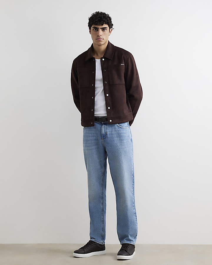 Blue Straight Leg Jeans