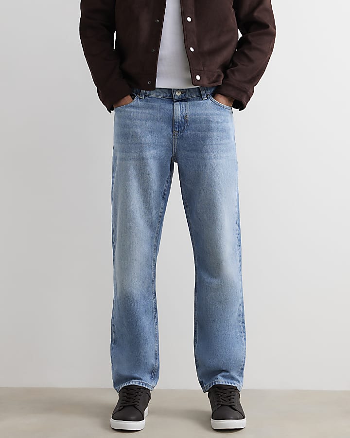Blue Straight Leg Jeans