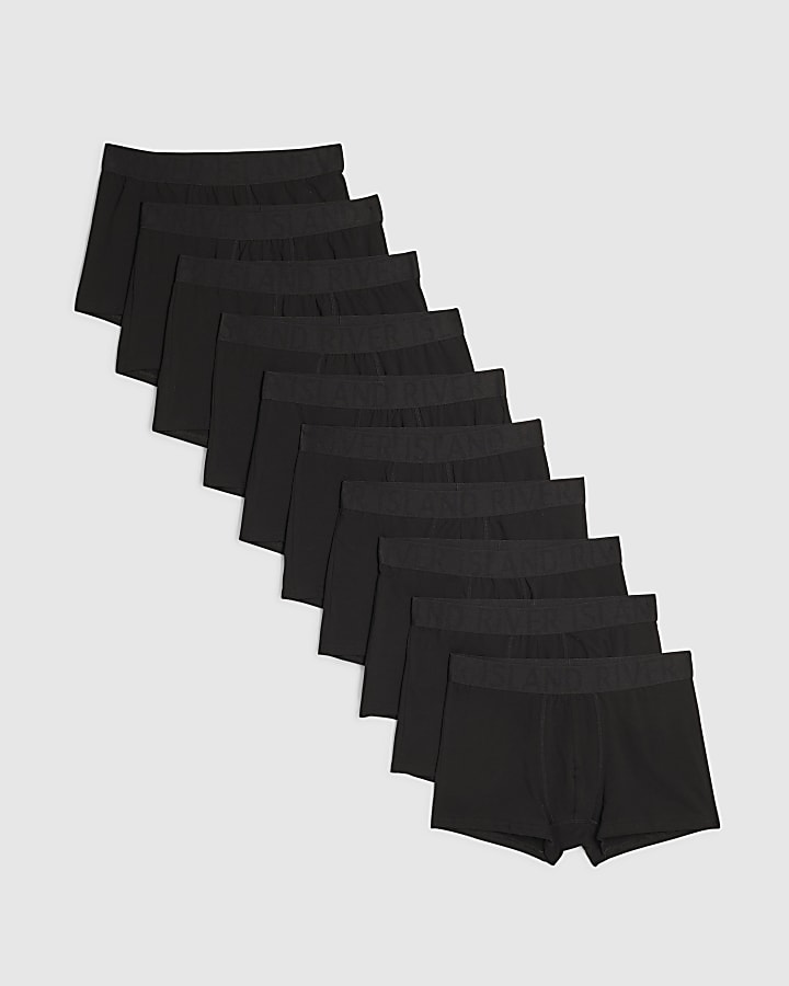 Black Jacquard RI Pack Of 10 Trunks