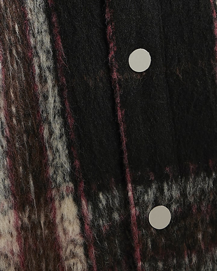 Black Regular Fit Brushed Check Overshirt