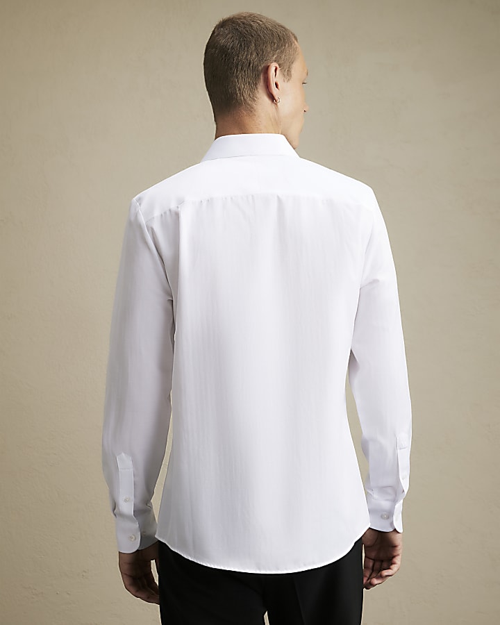 White Premium Slim Fit Pack Of 2 Shirts