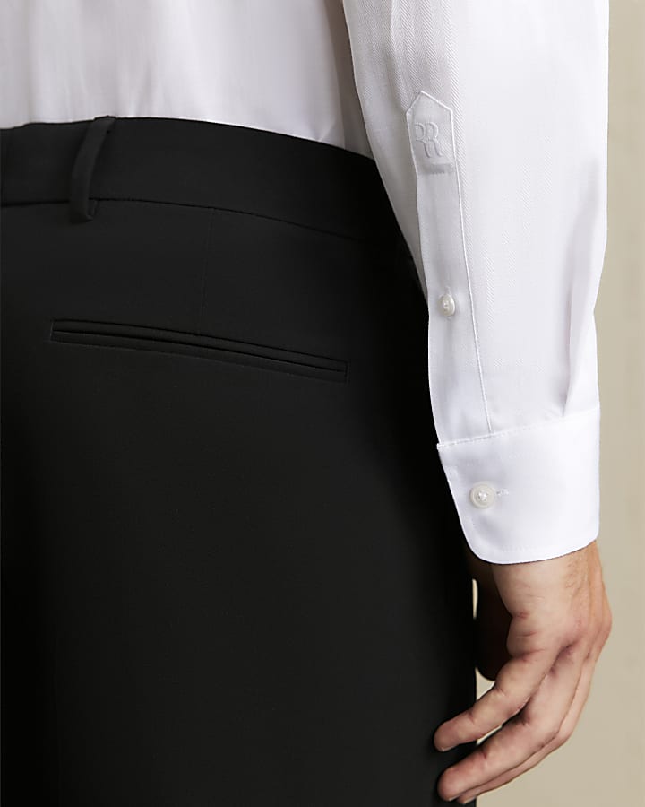 White Premium Slim Fit Pack Of 2 Shirts