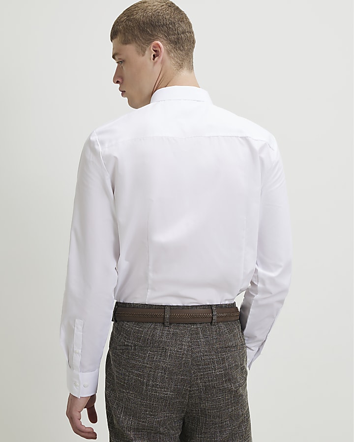 White Slim Fit Pack Of 2 Shirts