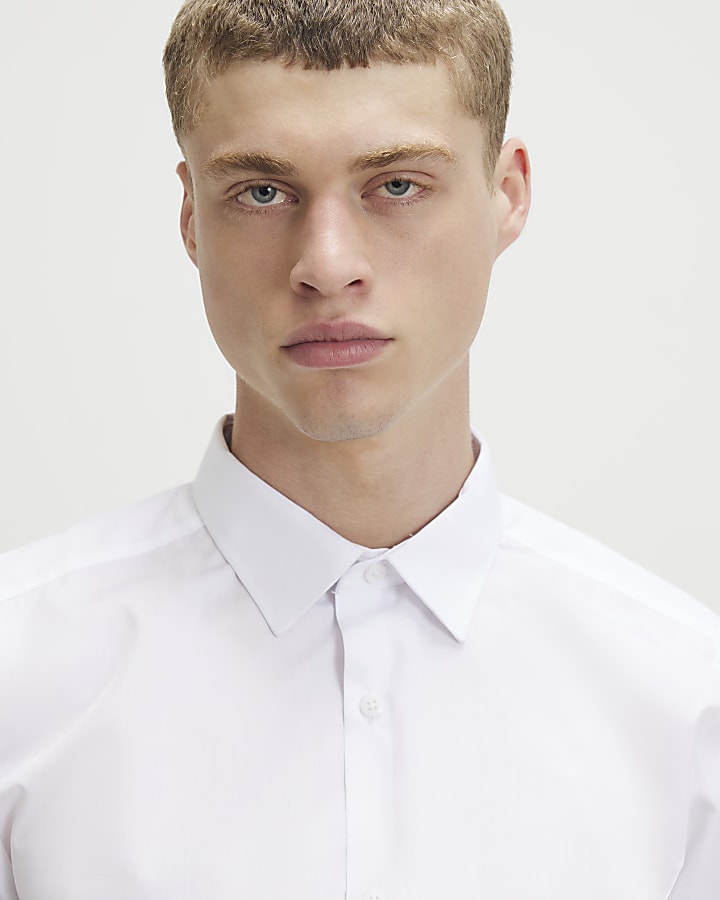 White Slim Fit Pack Of 2 Shirts