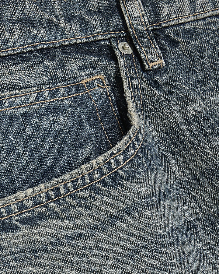 Blue Baggy Fit Mid Wash Jeans