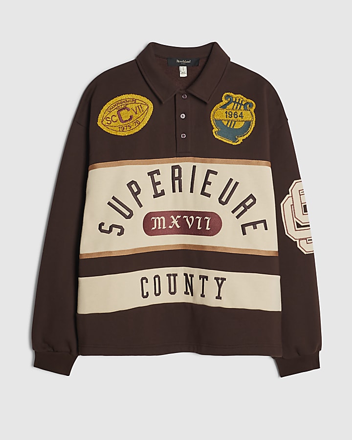 Brown Oversized Fit Superieure Polo Shirt