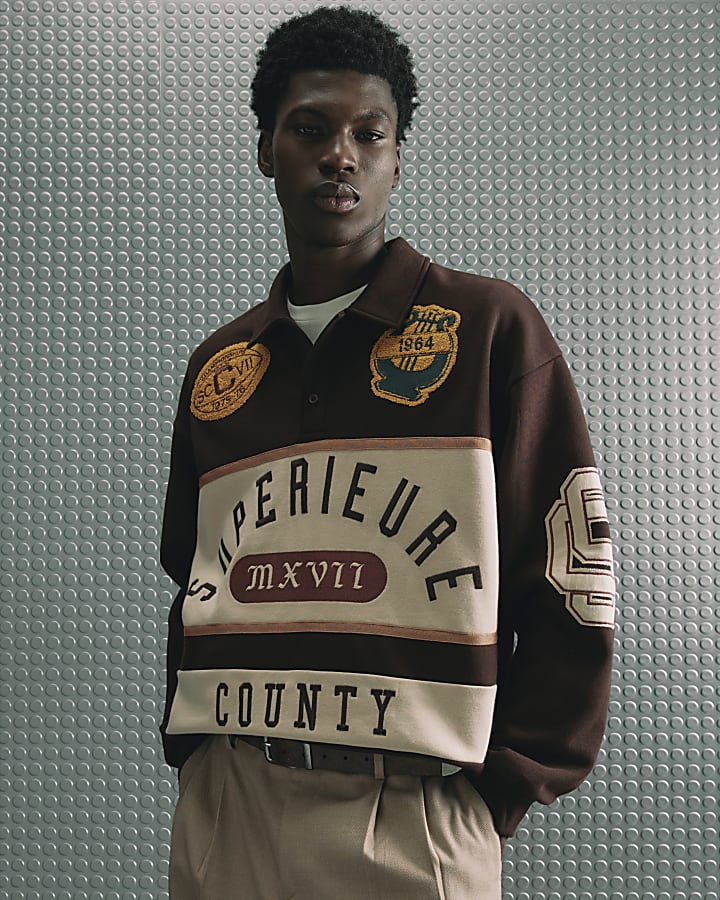 Brown Oversized Fit Superieure Polo Shirt