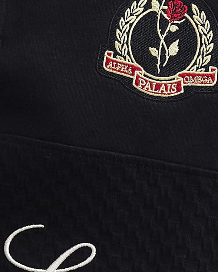 Black Regular Fit Ame Saint Rugby Polo Shirt