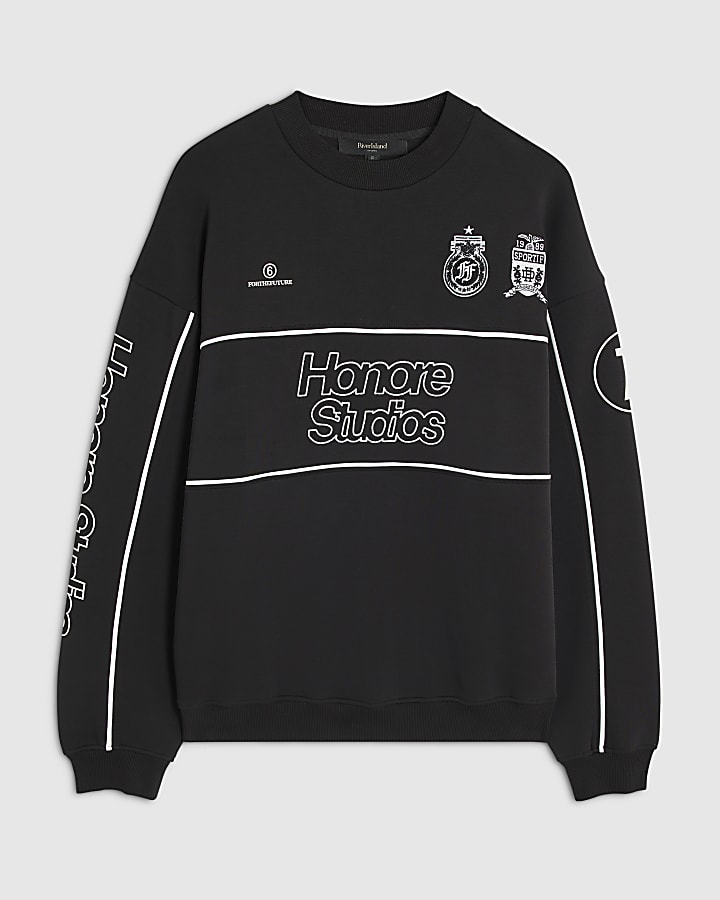 Black Cotton Blend Honore Studios Sweatshirt