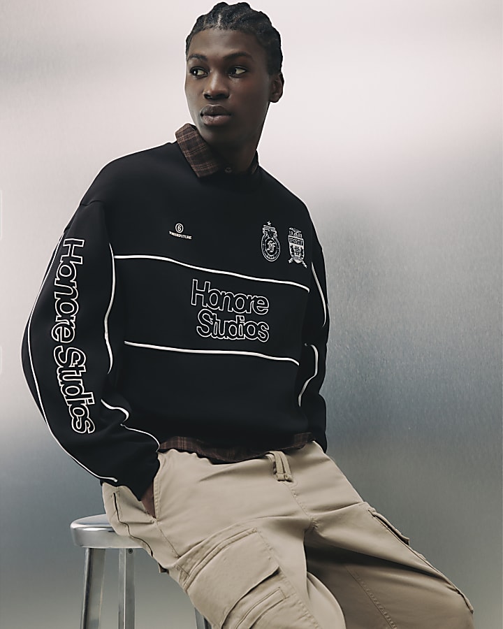 Black Cotton Blend Honore Studios Sweatshirt