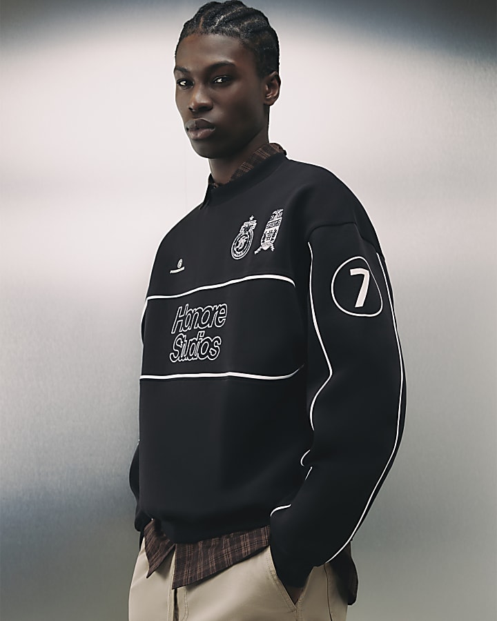 Black Cotton Blend Honore Studios Sweatshirt