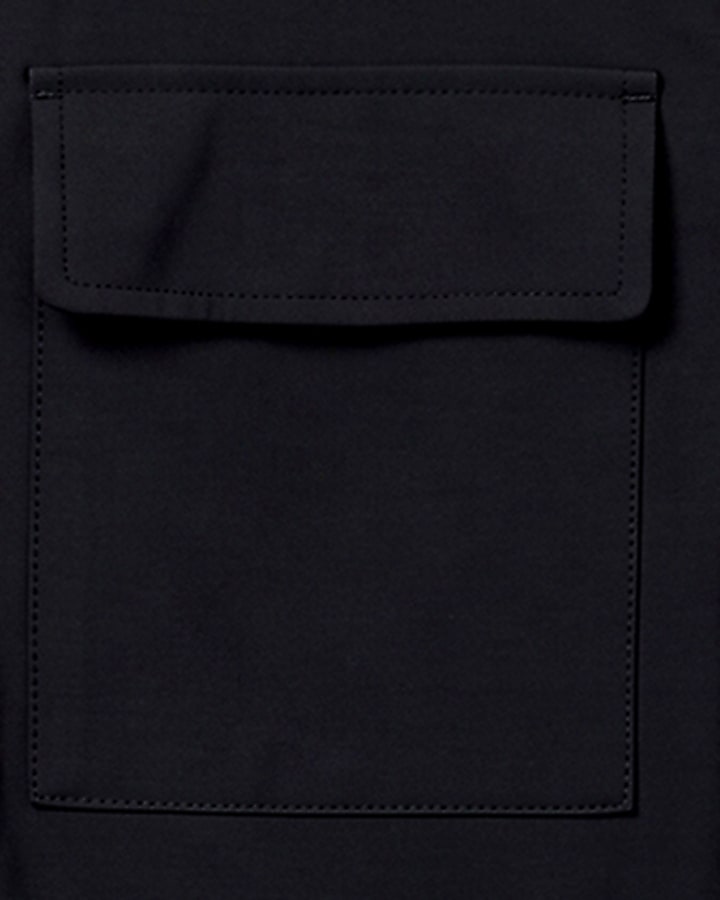 Black Muscle Fit Snap Front Shacket