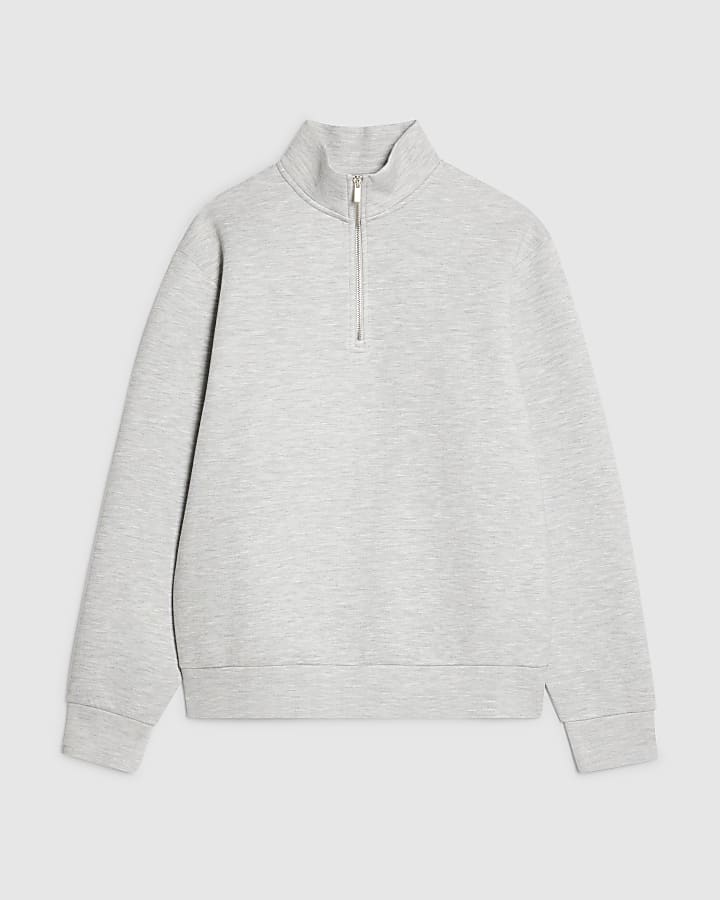 Grey Premium Cotton Funnel Sweatshirt