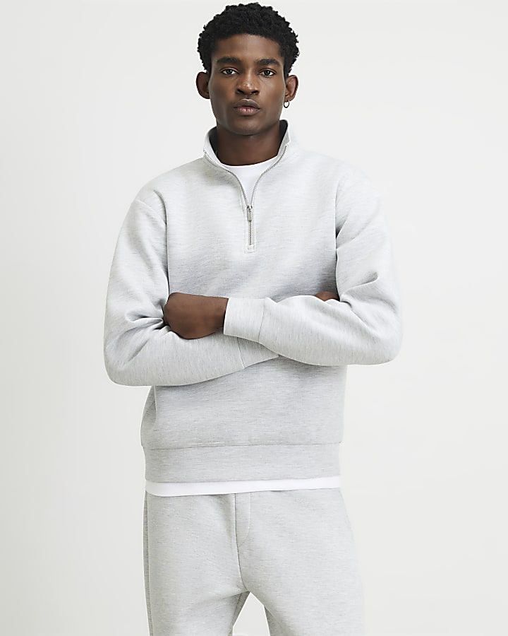 Grey Premium Cotton Funnel Sweatshirt