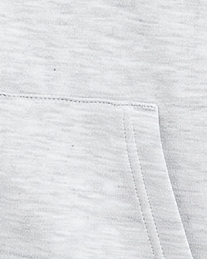 Grey Oversized Fit Zip Through Hoodie