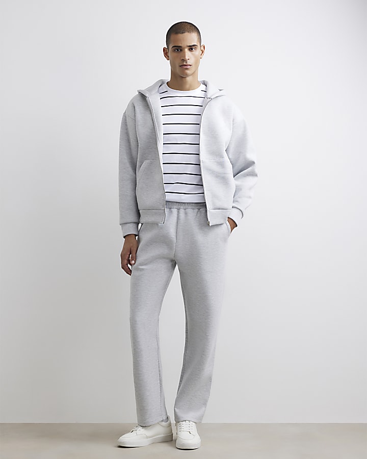 Grey Oversized Fit Zip Through Hoodie