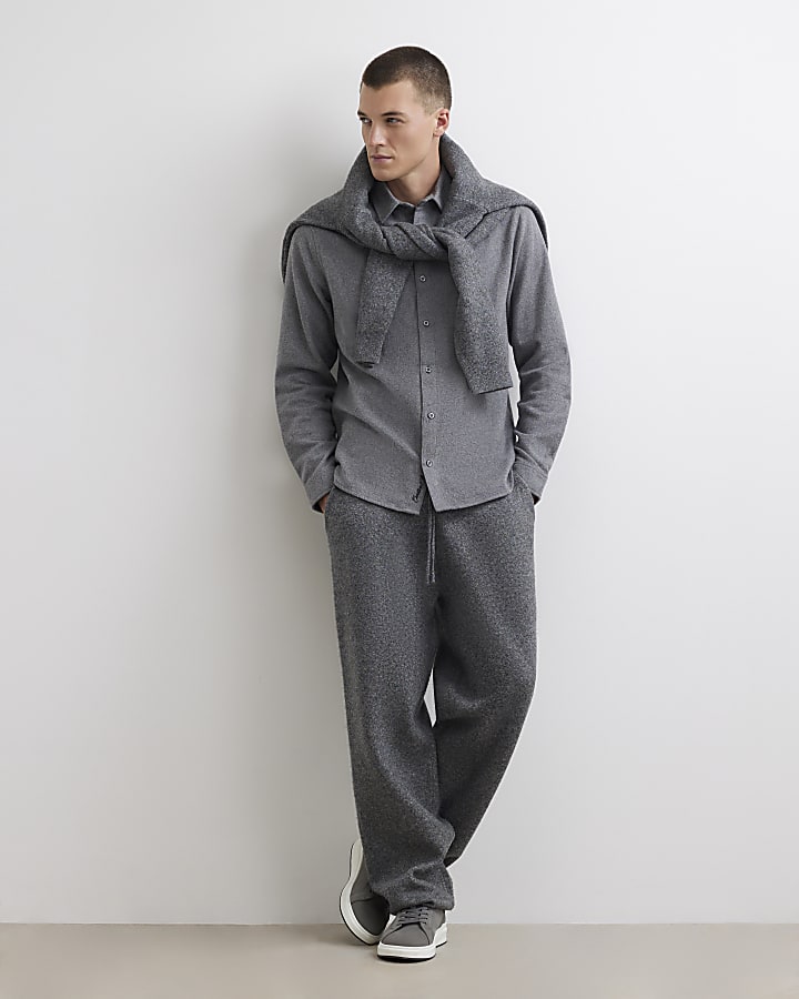 Grey Regular Fit Flannel Long Sleeve Shirt