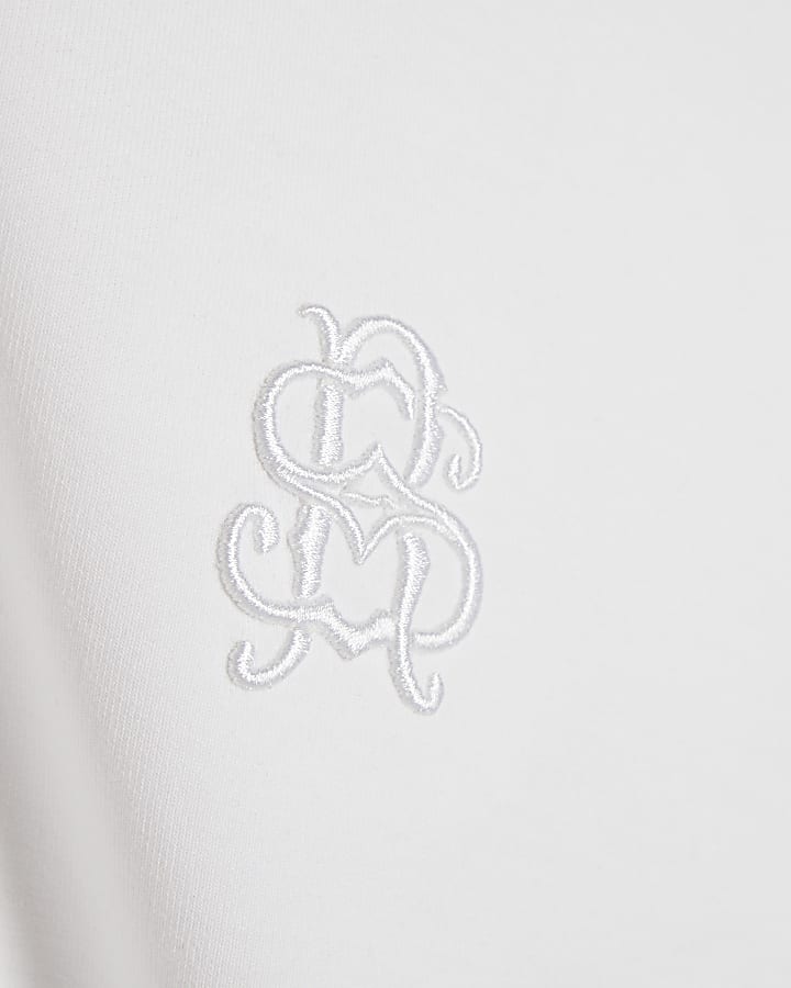 White Slim Fit Embroidered RI T-Shirt