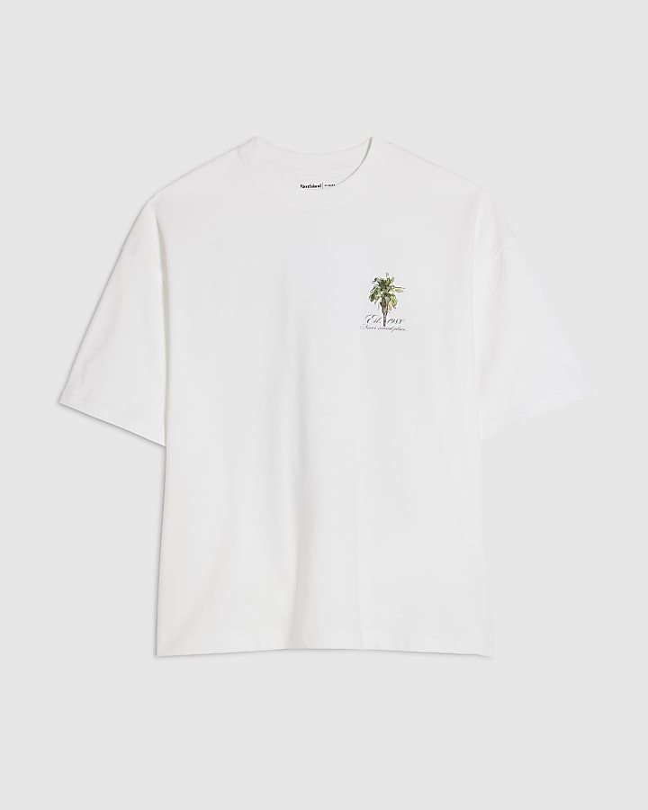 White Oversized Fit F1 Racecar T-Shirt