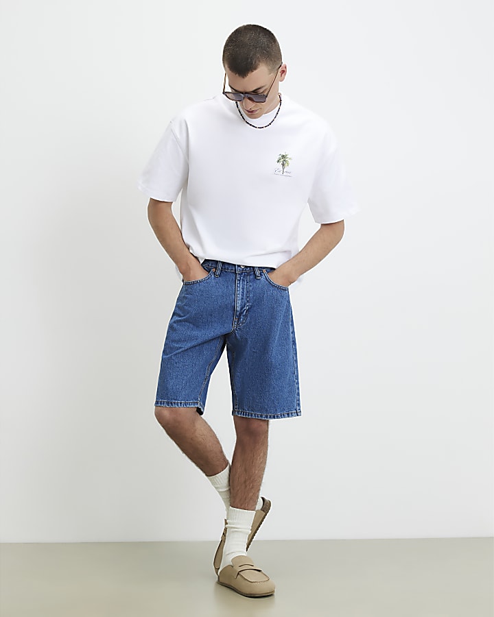 White Oversized Fit F1 Racecar T-Shirt