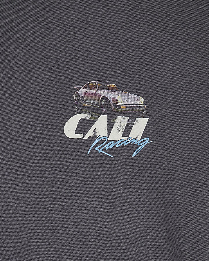 Grey Oversized Fit Cali Car T-Shirt
