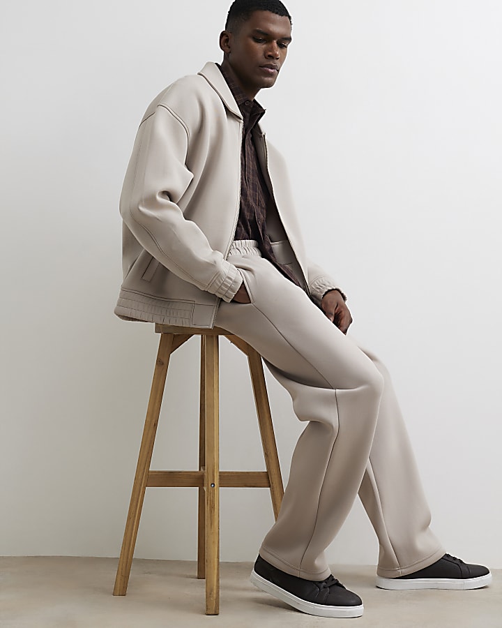 Beige Premium Regular Fit Joggers