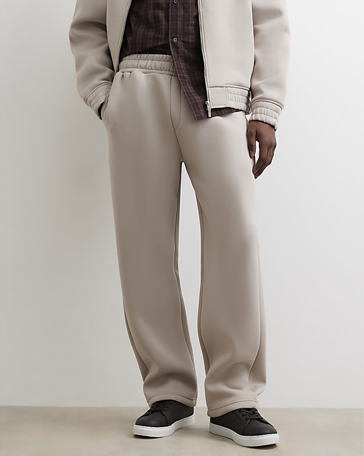 Beige Premium Regular Fit Joggers