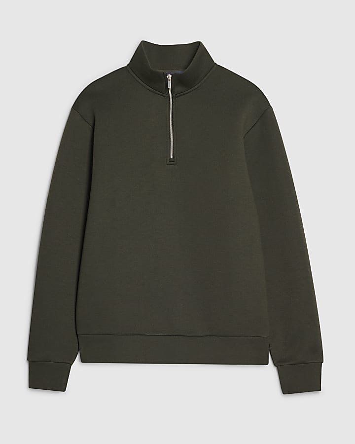 Khaki Premium Funnel Neck Sweatshirt
