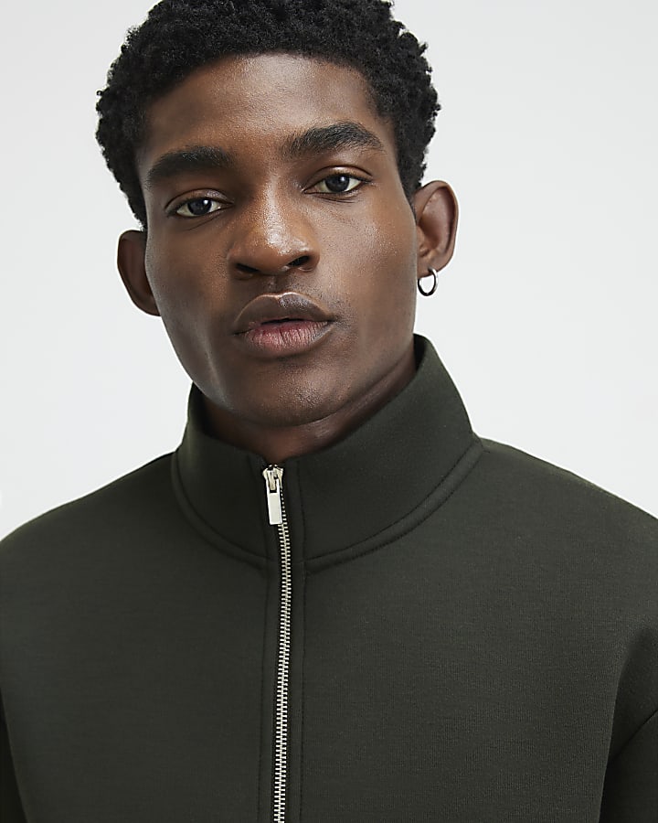 Khaki Premium Funnel Neck Sweatshirt