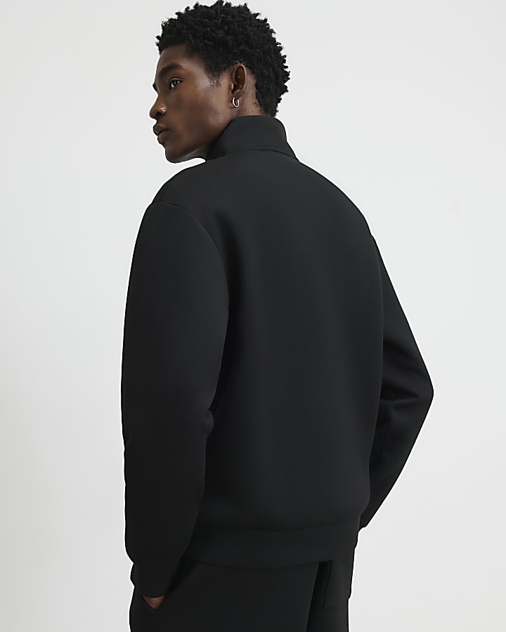 Black Premium Funnel Neck Sweatshirt