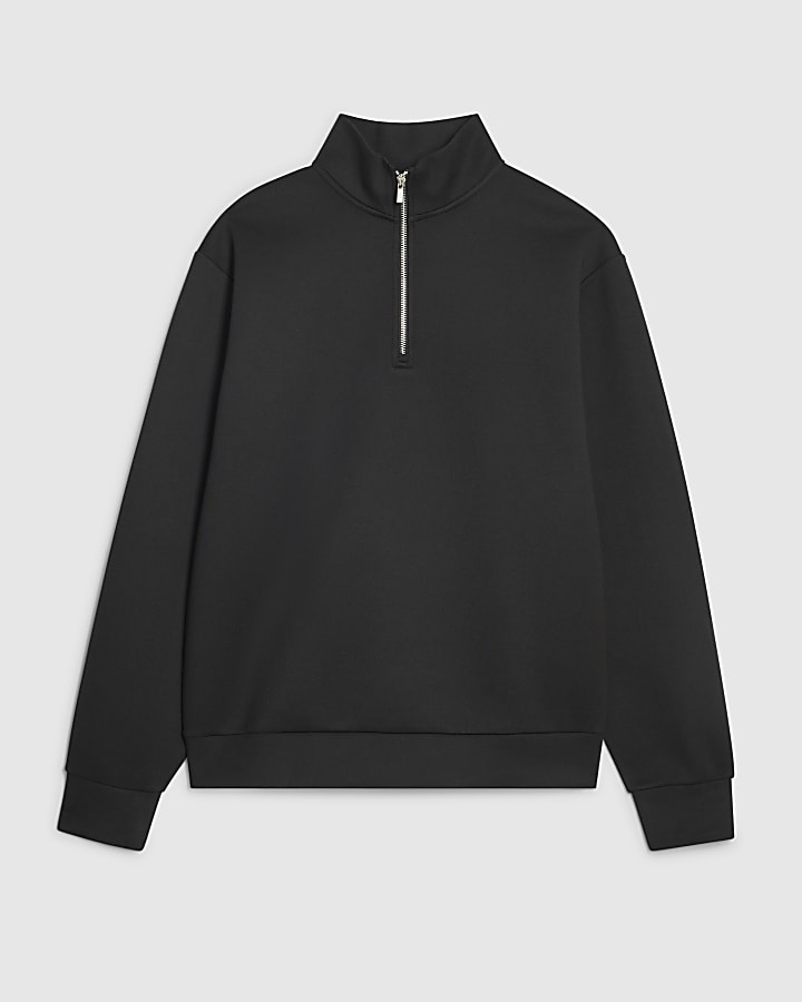 Black Premium Funnel Neck Sweatshirt