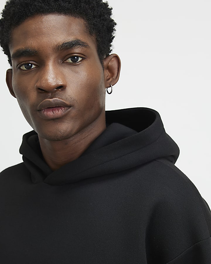 Black Premium Oversized Fit Cotton Hoodie