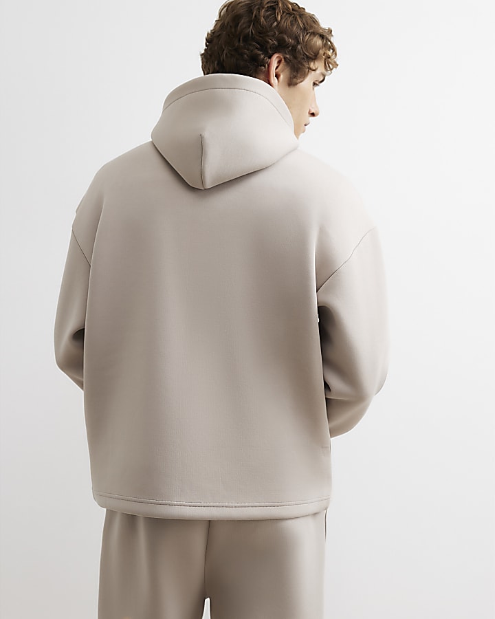 Beige Oversized Fit Premium Hoodie