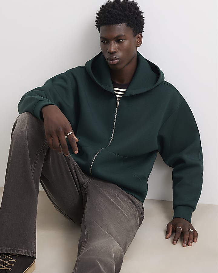 Green Premium Oversized Fit Cotton Hoodie