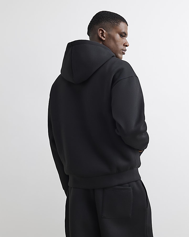 Black Premium Oversized Zip Up Hoodie