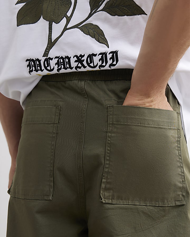 Green Barrel Leg Trousers