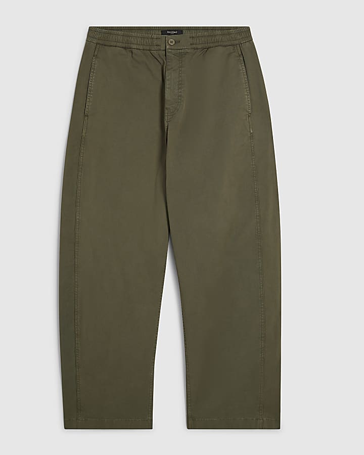 Green Barrel Leg Trousers