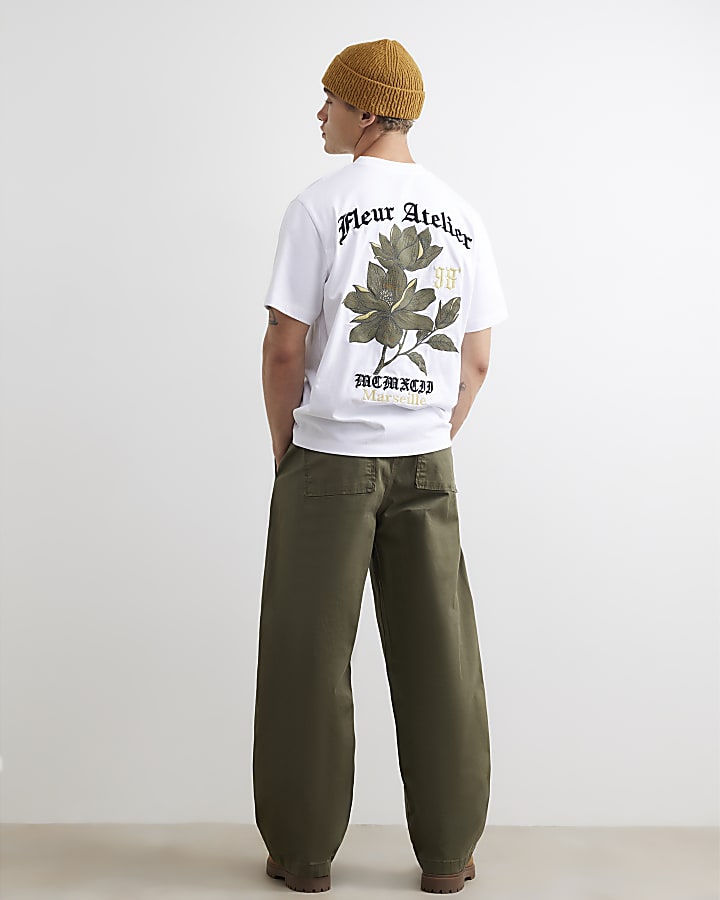 Green Barrel Leg Trousers